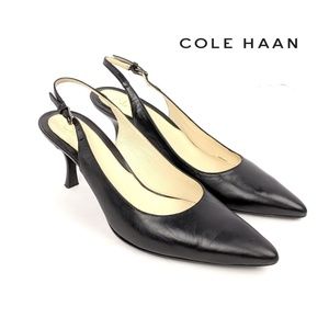 Cole Haan Leather Slingback Kitten Heels